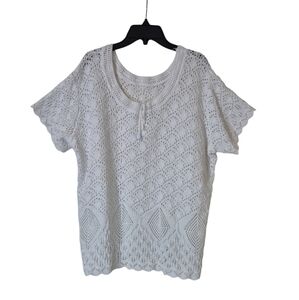 White Boho Style Crochet Top, Cover-Up